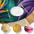 thumbnail image 4 of Colorful Tropical Leaf Pattern Round Fitted Tablecloth with Elastic Edge,Dining Table Cover Waterproof,Outdoor Round Tablecloth for Camping,Dining,Indoor and Outdoor, 4 of 7