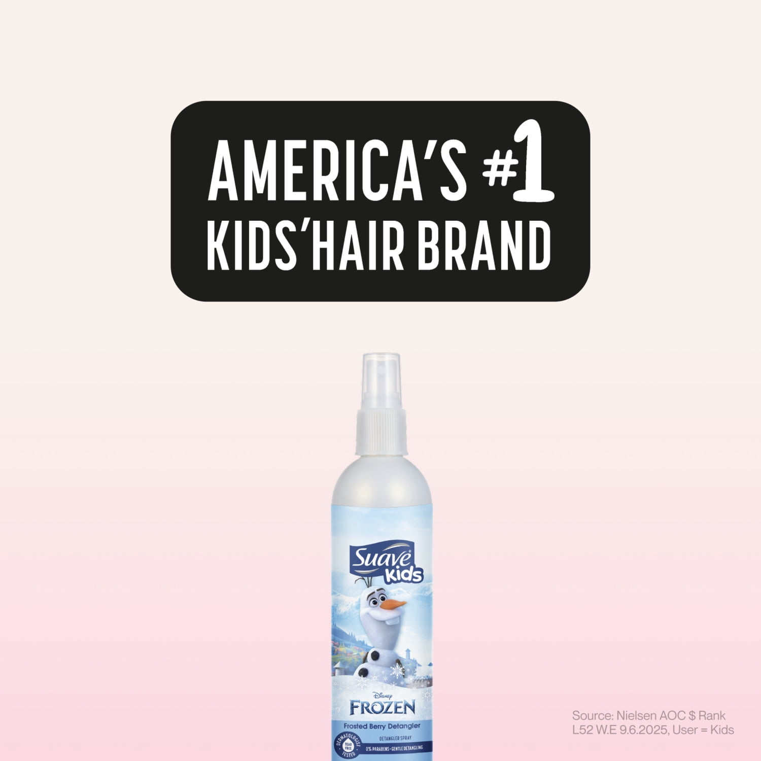 Suave Kids Disney Frozen Enchanted Berry Hair Detangler Spray,Tear-Free Leave-In Conditioner, 10 FL OZ