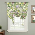 thumbnail image 2 of Green Botanical Tie Up Curtains for Windows, Adjustable Balloon Window Shades, Spring Floral Summer Botanical Rustic Kitchen Window Treatments Farmhouse Short Curtains with Rod Pocket 42"x45", 2 of 8