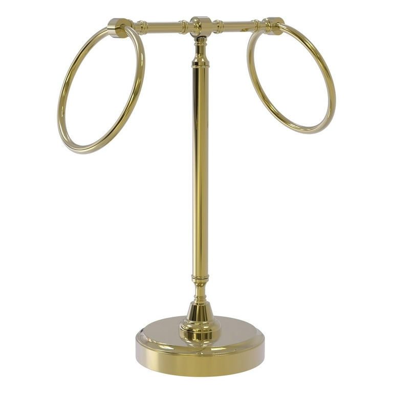Vanity Top 2 Towel Ring Guest Towel Valet Unlacquered Brass