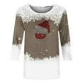 thumbnail image 4 of Fheaev Ugly Christmas Hoodie Sweatshirt For Women Graphic Christmas Tree Printed Winter Holiday Pullovers T-Shirt Blouse Top Crew-Neck 3/4 Sleeves Loose Casual Funny Christmas Sweaters, 4 of 4