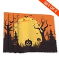 thumbnail image 2 of DouZhe Ensemble de 4 Napperons en Polyester, Motif Evil Pumpkin Face Halloween Résistant à la Chaleur pour Table à Manger, 12 Pouces x 18 Pouces, 2 of 6