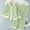 Green, variant on Women's Winter Fleece Pajama Set with Button Cardigan Long Top and Pants with Pockets
