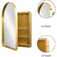 thumbnail image 5 of 20x34 Inch Oval Recessed White Metal Framed Medicine Cabinet Bathroom Wall Cabinet with Vanity Mirror and Adjustable Shelves,Wall Mirror with Storage for Bathroom, 5 of 14