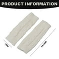 thumbnail image 2 of Women's Ribbed Wrist Arm Warmers Stretchy Cable Knitted Fingerless Gloves - White, 2 of 5