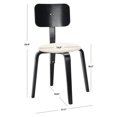 thumbnail image 3 of SAFAVIEH Jo Upholstered Stackable Dining Chair, Black/Cream, Set of 2 (21.7 in. W x 22.6 in. D x 32.9 in. H), 3 of 13