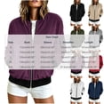thumbnail image 4 of QQNHM Womens Corduroy Bomber Jacket Full Zipper Long Sleeve Lightweight Coat Fall Casual Baseball Outerwear, 4 of 6