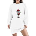 thumbnail image 1 of Pisexur Robes de Noël pour Femmes, Robe Chandail en Molleton à Col Rond Imprimé Verres de Vin Tendance, Robe de Fête Décontractée à Manches Longues, Robe de Vacances de Noël Mini Robe, 1 of 4