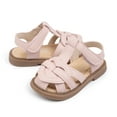 thumbnail image 5 of Meckior Toddler Girls Sandals PU leather Hollow Out Striped Patchwork Shoes for Little Kids, 5 of 7