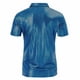 thumbnail image 4 of pstuiky Mangas cortas para hombre, Camisa de manga corta con botones y cuello abatible con purpurina de color liso para hombre camisetas de hombre l, 4 of 5