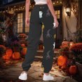 thumbnail image 5 of TOWED22 Women Halloween Sweatpants Cute Ghost Graphic Track Pants Drawstrings High Waisted Bottom Active Joggers with Pocket(Black,XXL), 5 of 7