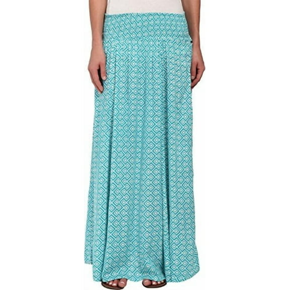 Roxy Junior's Mixed Up Printed Maxi Skirt Baltic Blue/Diamond Zigs M