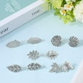 thumbnail image 3 of 5Pcs 5 Styles Leaf Shawl Clips Vintage Alloy Cardigan Cape Collar Clasp Antique Silver Cinch Clip Retro Cloak Brooches Shawl Pins for Women Clothing to Hold Sweater Together Waist Cincher, 3 of 9