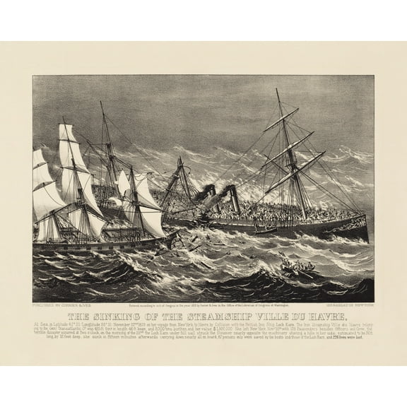 Print: The Sinking Of The Steamship Ville Du Havre, 1873