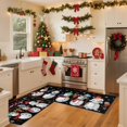 thumbnail image 3 of Christmas Kitchen Mats Set of 2, Merry Christmas and Happy New Year Home Kitchen Decoration Non-Slip Floor Mat Sets, Winter Snowman Rugs, Washable Microfiber Kitchen Carpet 17x30 + 17x47 Inch, 3 of 6