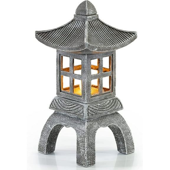 VP Home Tranquil Vision Pagoda Solar Powered LED Outdoor Decor Garden