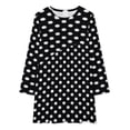 thumbnail image 2 of Dot Pattern Black White Loose Dress Evening Dress Summer Dresses for Women Luxury Dress Long Sleeved Dress, 2 of 4