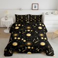 thumbnail image 2 of Homewish Boho Moon Phase Queen Comforter Set, Galaxy Astrology Stars Comforter Sets Queen, Black Reversible 3 Pieces, 1 Comforter and 2 Pillowcases, 2 of 6