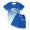 Blue, variant on GobdXE Girls Gradient 2-Piece Outfit, Ombre T-Shirt & Shorts Set Color:Sky Blue,Size:3-4 Years