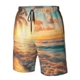 thumbnail image 4 of Fotbe Tropical Sunset Beach Scene Trajes de Baño Estampados para Hombre, Shorts de Verano de Secado Rápido, Ropa de Playa, Bañadores-XX-Large, 4 of 6