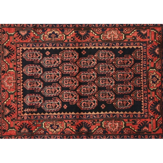 Ahgly Company Indoor Rectangle Traditional Chestnut Brown Persian Area Rugs, 2' x 4'