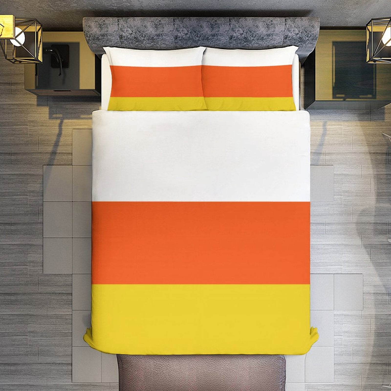 Candy Corn Costume Set Duvet Cover Themed Multicolor Polyester Bedding Set Duvet Cover for Twin Size