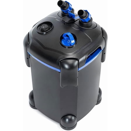 MY.225GPH Ultra-Quiet Canister Filter, 2-Stage External Aquarium Filter with Free Media for Large Fish Tanks and Aquariums