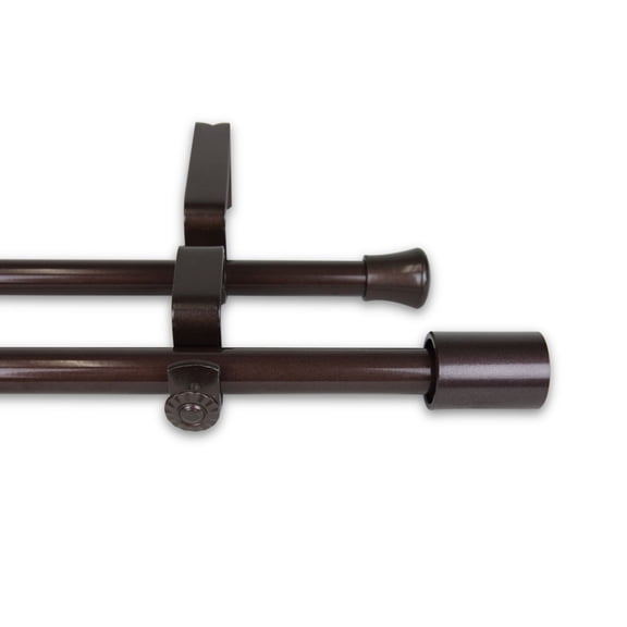 Contemporary Home Living 87" Cocoa Brown Contemporary Double Curtain Rod