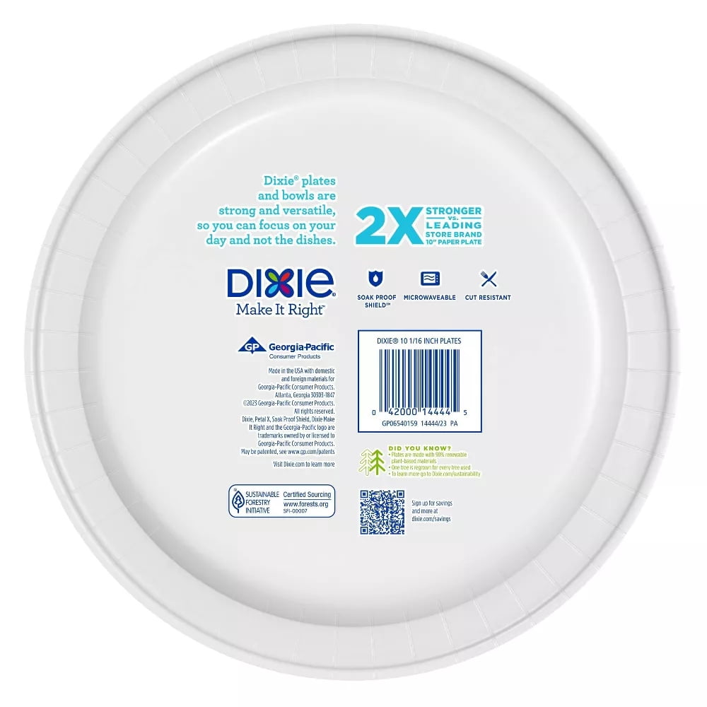 Everyday 10 1/16" Paper Plates - 150ct: Microwave-Safe, Leak & Cut-Resistant, Floral Pattern