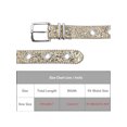 thumbnail image 5 of INSPIRE CHIC Women's Belts Hollow Eyelet Sequin Decoration Belt Versatile No-Punch Pin Buckle 107x3.3cm/42.1x1.3" Gold, 5 of 6