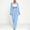 Blue, variant on Women's 2-Piece Commuter Suit Set Solid Lapel Open Front Blazer Long Sleeve Top High Waist Relaxed Wide Leg Trousers Soft Drape Multi Scene Office Daily Outfit Hot Pink M