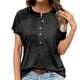 thumbnail image 1 of Gibobby Playera de Manga Corta Casual Suave Blusa informal manga corta con cuello redondo y botones color liso para mujer(Negro,XL), 1 of 5