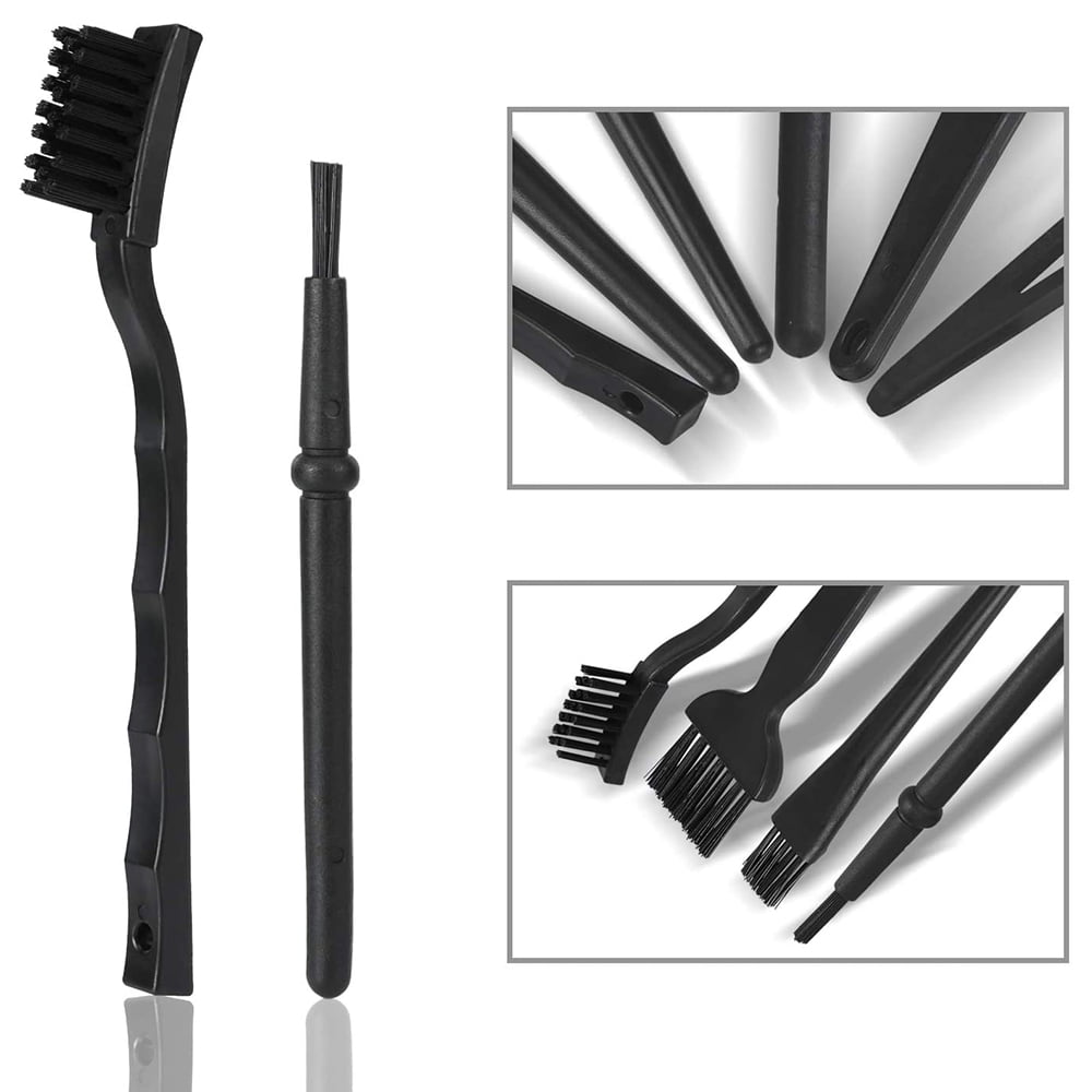 6 in 1 Portable Nylon Anti-Static Cleaning Brush Plastic Handle Cleaning Keyboard Brush Kit for Computer Cars and Small Space Black Feeko Keyboard Cleaner 
