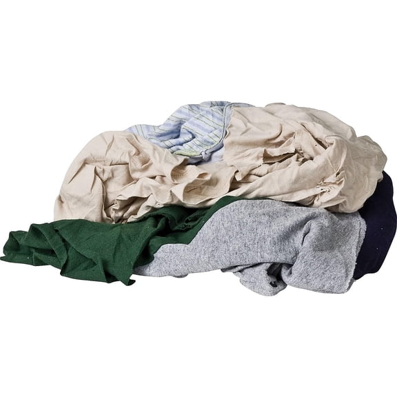 Reclaimed Color T-Shirt Rags, Assorted, 125/box | Bundle of 5 Boxes