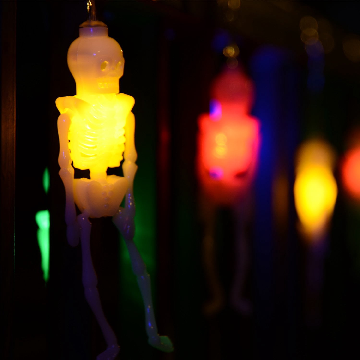 Halloween Decorations Skeleton Skull String Lights, 10 LEDs