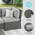 thumbnail image 4 of Martha Stewart Indoor-Outdoor Modular Patio Sectional Sofa Corner Seat in Gray Rattan Wicker with Gray All-Weather Cushions, 4 of 12