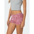 thumbnail image 5 of Biezeib Women Plaid Shorts, Elastic Waist Casual Shorts Summer Streetwear for Daily Date, 5 of 6