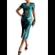 thumbnail image 3 of Vestido Ajustado con Cuello Redondo y Mangas para Mujer Verde S, 3 of 6