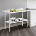 thumbnail image 2 of Studyset Stainless Steel Prep Table with Backsplash & Adjustable Shelf,2-Tier Shelf 24"x48"NSF Certified Metal Commercial Work Table,Stainless Steel Table,Anti-Rust & Easy to Clean for Home Hotel, 2 of 8