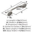 thumbnail image 5 of Amerock Ravino 3 inch Center-to-Center Satin Nickel Cabinet or Furniture Pull, 25 Pack, 5 of 6