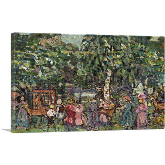 ARTCANVAS The Deer Park 1914 Canvas Art Print by Maurice Prendergast - Size: 26" x 18" (0.75" Deep)