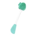 thumbnail image 3 of Minnieouse Cepillo limpiador facial de silicona portátil, masaje facial de pelo suave de doble cara Pinceles de maquillaje y herramientas Verde blanco Forma de cuchillo de 2 cabezas, 3 of 6