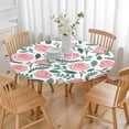 thumbnail image 3 of Round Fitted Tablecloth with Elastic Edges Fits 36"-44" Round Tables Pioneer Colorful Floral Waterproof Table Cover Washable Indoor and Outdoor for Party Kitchen Dinner Banquet Patio Picnic, 3 of 7