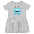 thumbnail image 3 of Inktastic Cute Monster, Blue Monster, Funny Monster, Horns Girls Toddler Dress, 3 of 5