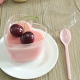 thumbnail image 4 of FELTECHELECTR 10 juegos de vasos transparentes de gelatina, pudín, mousse, postre, recipiente de plástico con forma de corazón (vaso, cuchara y tapa) de 150 ml., 4 of 7