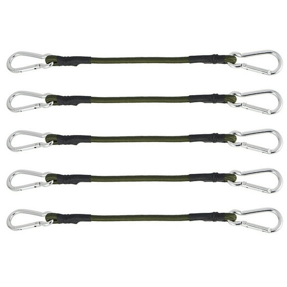 5Pcs Outdoor Elastic Bungee Rope Heavy Duty Bungee Cord with Carabiner Hook for Load