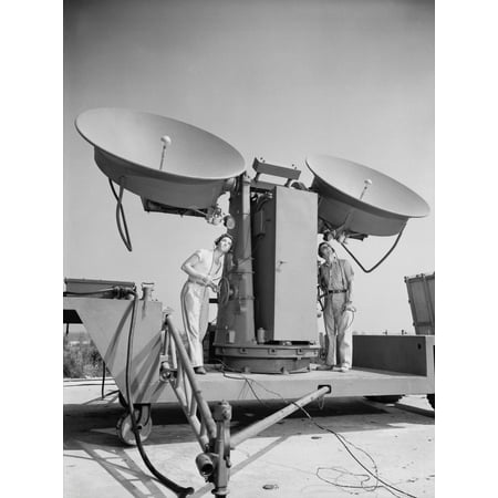 1950 Doppler Radar Antenna Has Metallic Ears Specially Designed To Detect How Much The Frequency Of The Returned Signal Has Been Altered By The ObjectS Motion Useful For Weather Reporting It