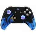 thumbnail image 1 of "Chromium Blue Fire" Manette Personnalisée Non Modifiée compatible avec Xbox One S Design Unique (avec Prise 3,5), 1 of 4