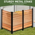 thumbnail image 4 of Uforic Outdoor Privacy Fence Panel - Weatherproof Wooden AC Unit Cover, Backyard & Patio Privacy Screen for Garden, Deck, Brown（1 Panel）, 4 of 8