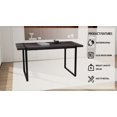 thumbnail image 5 of Dtwnek 59" Rectangular Dining Table with Metal Base, 1.5" Thick wood Tabletop Dining Table for Home, Kitchen, Dining Room, Black, 5 of 11